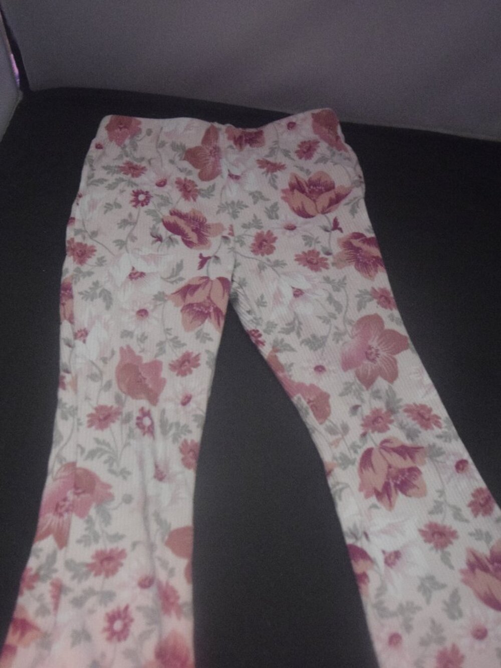btween toddler Girls Pink Rose Print Flare Leggings 3T